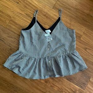 Jun Ivy Tank Top. Size Large. Black and White gingham